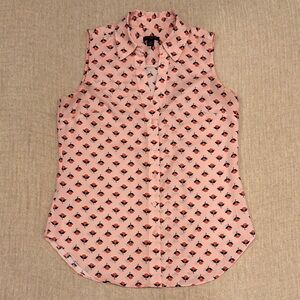 Sleeveless Pink Patterned Women's Top